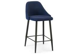 Барный стул Джама темно-синий / черный матовый (46x53x90)